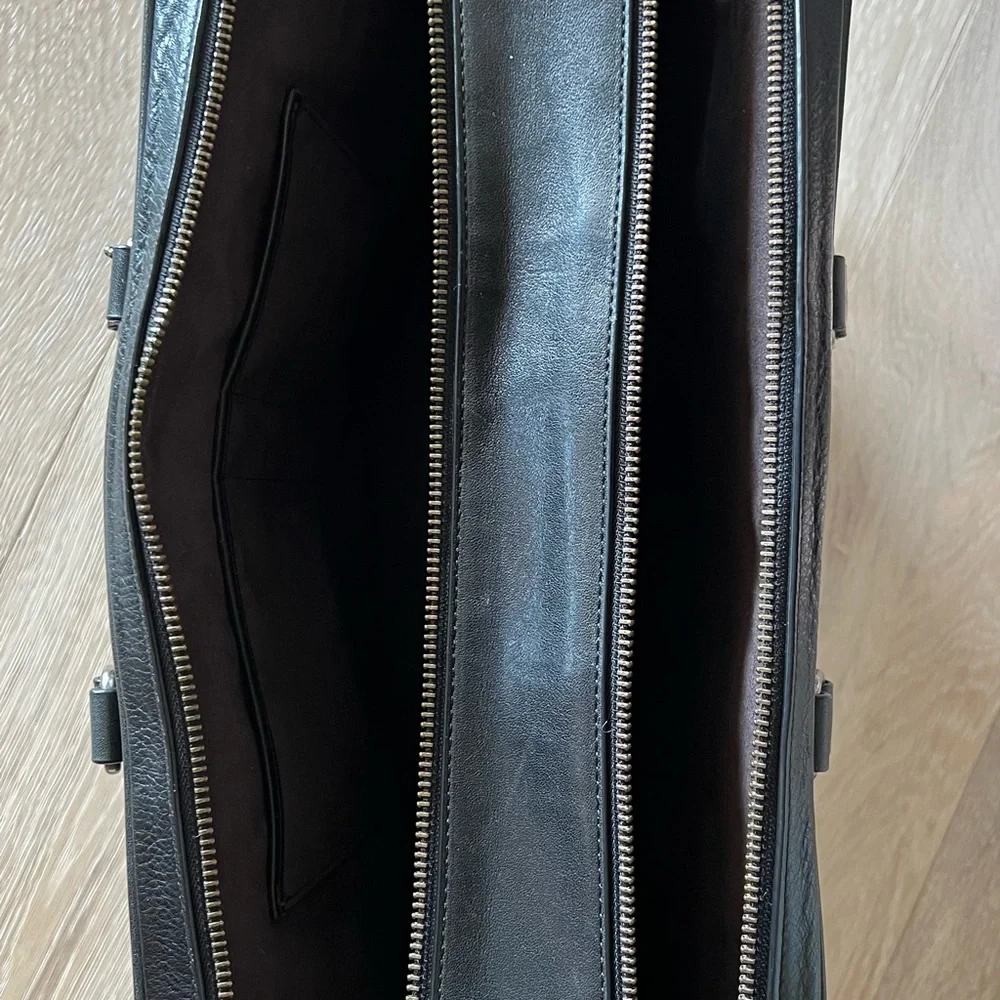 Coach Black Leather Briefcase/Computer Bag - Metropolitan model